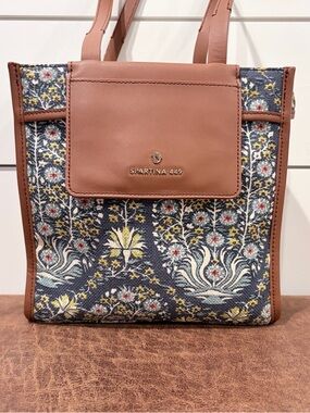 Spartina 449 Floral Canvas Tote Coastal Cottagecore Southern Vintage